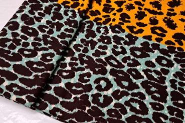 ORANGE LEOPARD Afrikanischer Wax Print Stoff